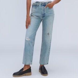 Everlane The 90's Way High Jean - Paint Splatter and Distressing